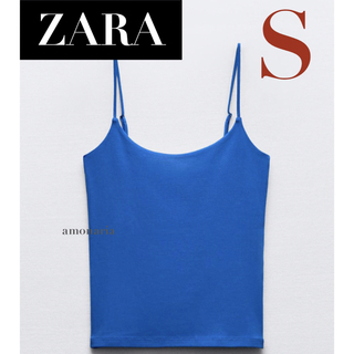 ザラ(ZARA)の【新品】ZARA ストラップコットンTシャツ　キャミソール　トップス　インナー(キャミソール)
