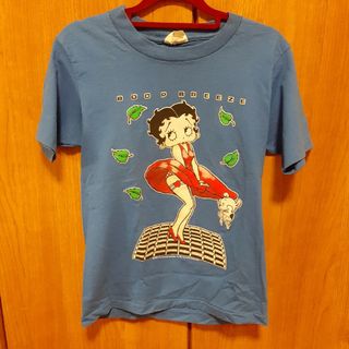 レトロTシャツ　ブルー(Tシャツ(半袖/袖なし))