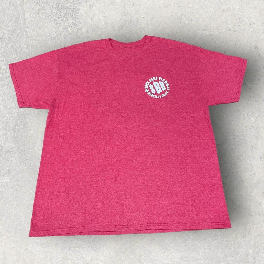 US古着 SUCK BANG BLOW バイク ハーレー Tシャツ XL レッド メンズのトップス(Tシャツ/カットソー(半袖/袖なし))の商品写真