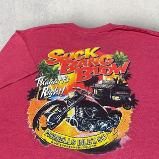US古着 SUCK BANG BLOW バイク ハーレー Tシャツ XL レッド(Tシャツ/カットソー(半袖/袖なし))