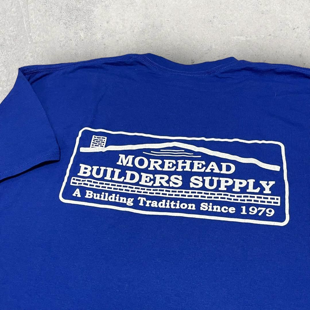 US古着 MOREHEAD BUILDERS SUPPLY Tシャツ XL 青 メンズのトップス(Tシャツ/カットソー(半袖/袖なし))の商品写真