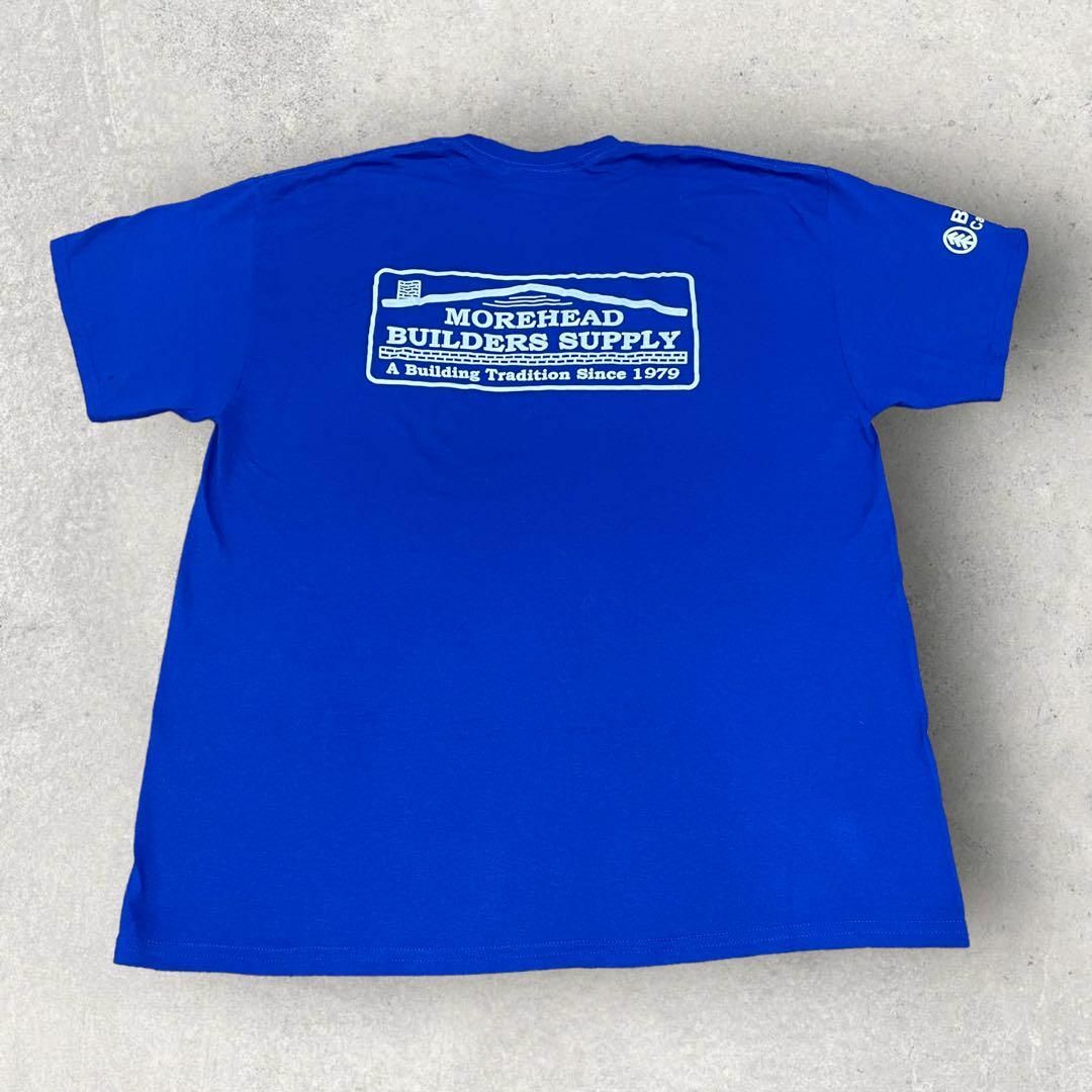 US古着 MOREHEAD BUILDERS SUPPLY Tシャツ XL 青 メンズのトップス(Tシャツ/カットソー(半袖/袖なし))の商品写真