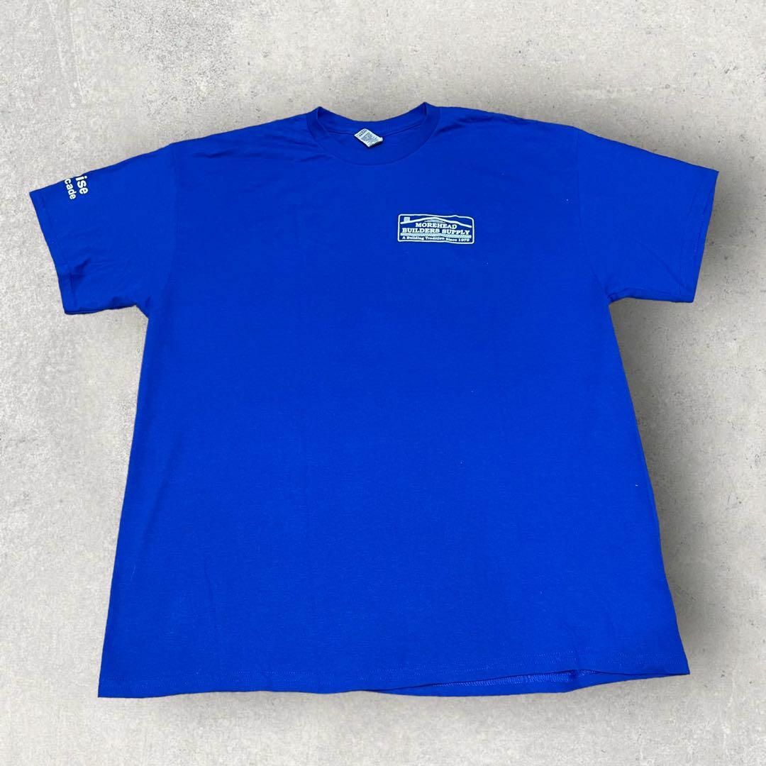 US古着 MOREHEAD BUILDERS SUPPLY Tシャツ XL 青 メンズのトップス(Tシャツ/カットソー(半袖/袖なし))の商品写真