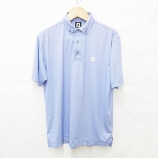FootJoy - フットジョイ FJ ゴルフ ポロシャツ 半袖 総柄 ブルー 白 パープル XL