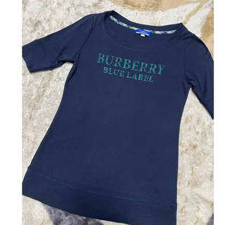 バーバリーブルーレーベル(BURBERRY BLUE LABEL)のバーバリーブルーレーベル　ロゴが可愛い半袖カットソー　38サイズ(Tシャツ/カットソー(半袖/袖なし))