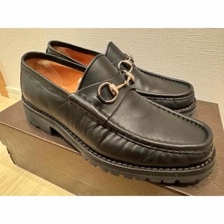 Gucci - GUCCI グッチ ホースビット ローファー  ブラック 黒 シルバー金具 41