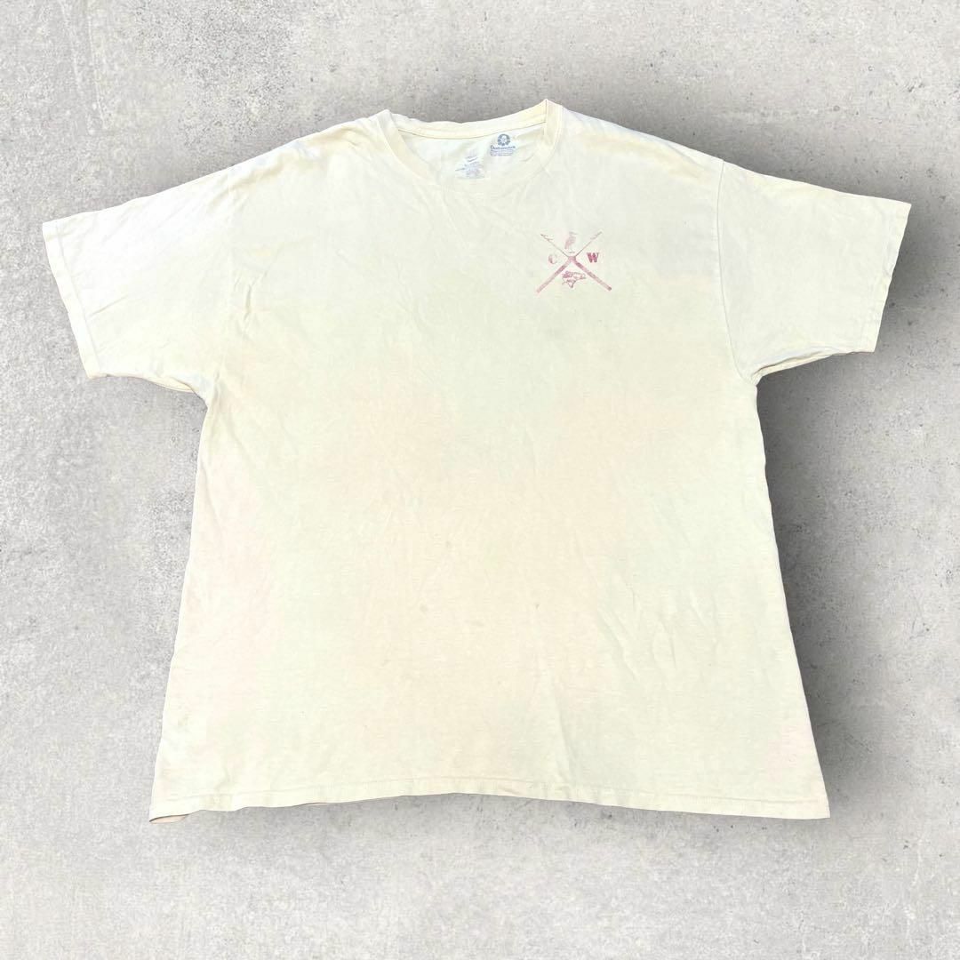 Hanes(ヘインズ)のUS古着 HANES BOSTON WHALER ビーチ 海 Tシャツ イエロー メンズのトップス(Tシャツ/カットソー(半袖/袖なし))の商品写真