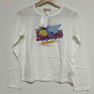 【新品タグ付き】ベルメゾン Papellapiz ロンT ホワイト 白(Tシャツ/カットソー)