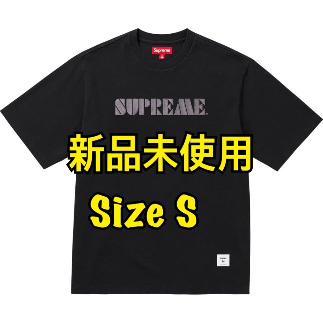 Supreme(シュプリーム)のSupreme Stencil Embroidered S/S Top 黒S メンズのトップス(Tシャツ/カットソー(半袖/袖なし))の商品写真