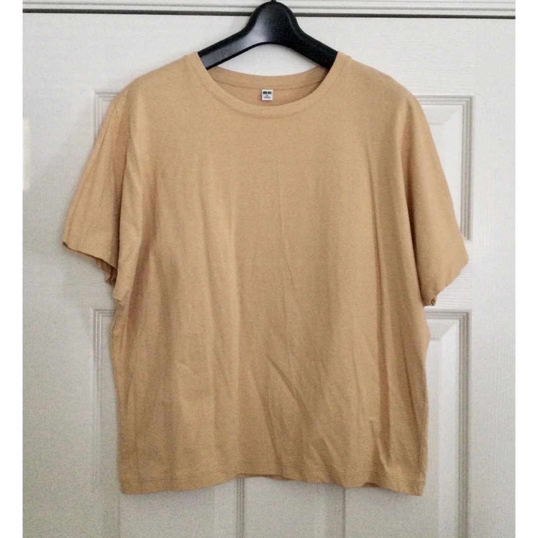 UNIQLO(ユニクロ)のユニクロ ドルマンT ライトオレンジ XL レディースのトップス(Tシャツ(半袖/袖なし))の商品写真