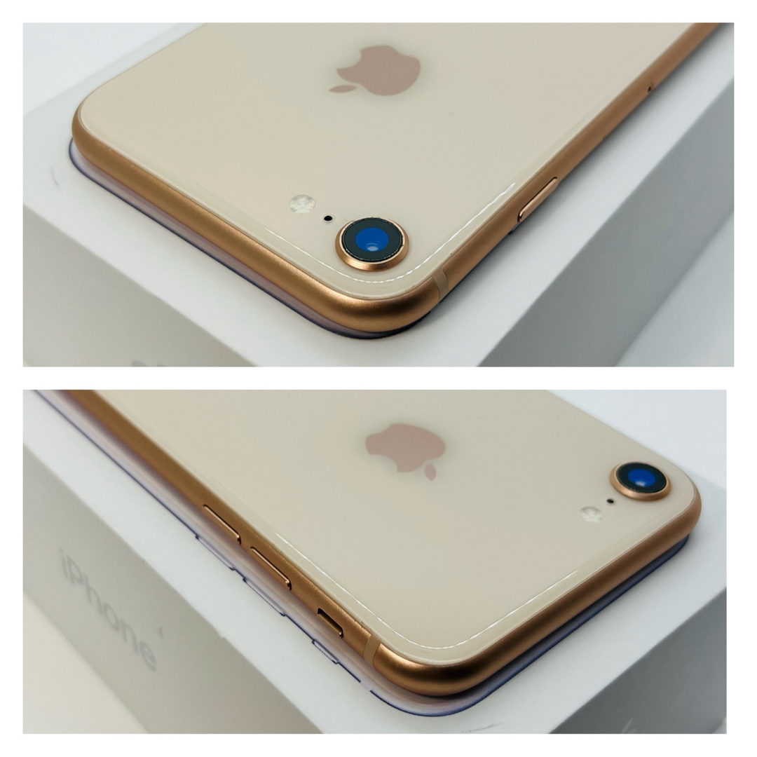 iPhone(アイフォーン)のS 100% iPhone 8 ゴールド 64 GB SIMフリー　本体 スマホ/家電/カメラのスマートフォン/携帯電話(スマートフォン本体)の商品写真
