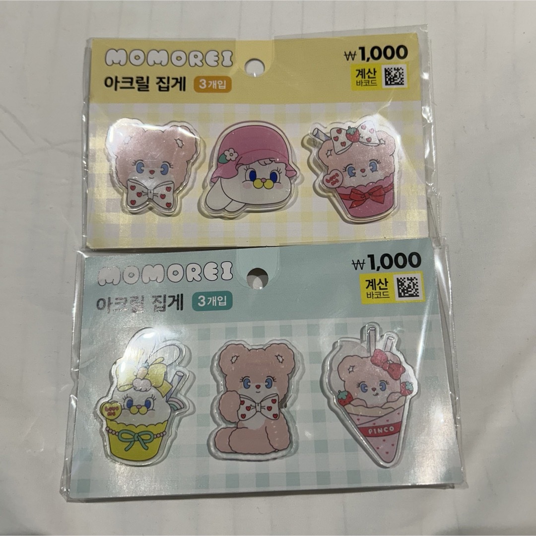 【韓国限定】【新品未使用】momorei クリップ2セット エンタメ/ホビーのおもちゃ/ぬいぐるみ(キャラクターグッズ)の商品写真