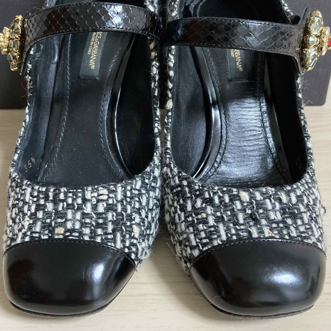 DOLCE & GABBANA ツイードビジューハイヒールパンプス 35 1/2 DOLCE & GABBANA ツイードビジューハイヒールパンプス 35 1/2