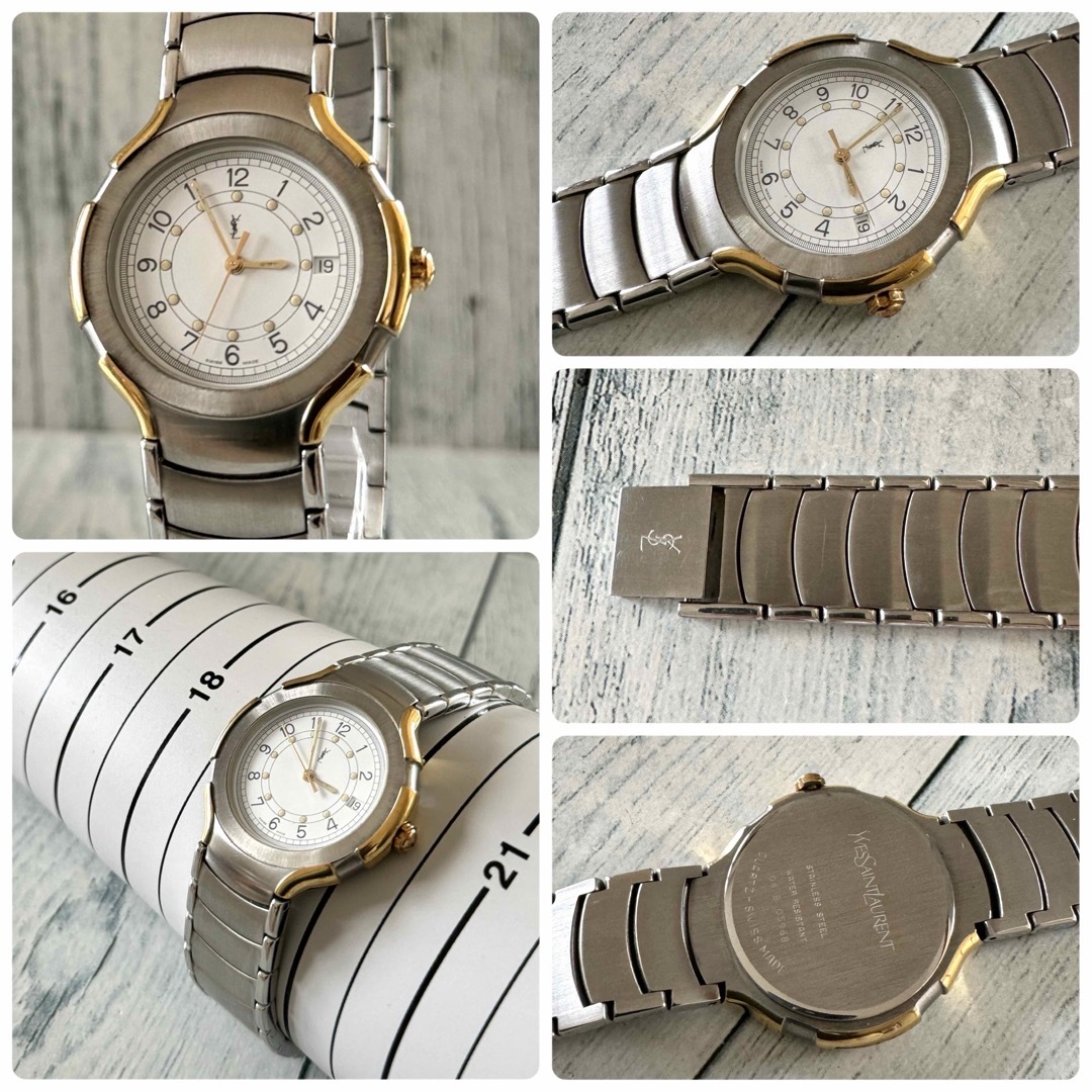 Yves Saint Laurent(イヴサンローラン)の【電池交換済】Yves Saint Laurent 腕時計 SS ラウンド メンズの時計(腕時計(アナログ))の商品写真