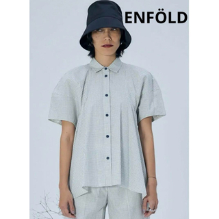 エンフォルド(ENFOLD)の2024SS タグ付 ENFOLD CHECK SILHOUETTE SHIRT(シャツ/ブラウス(半袖/袖なし))