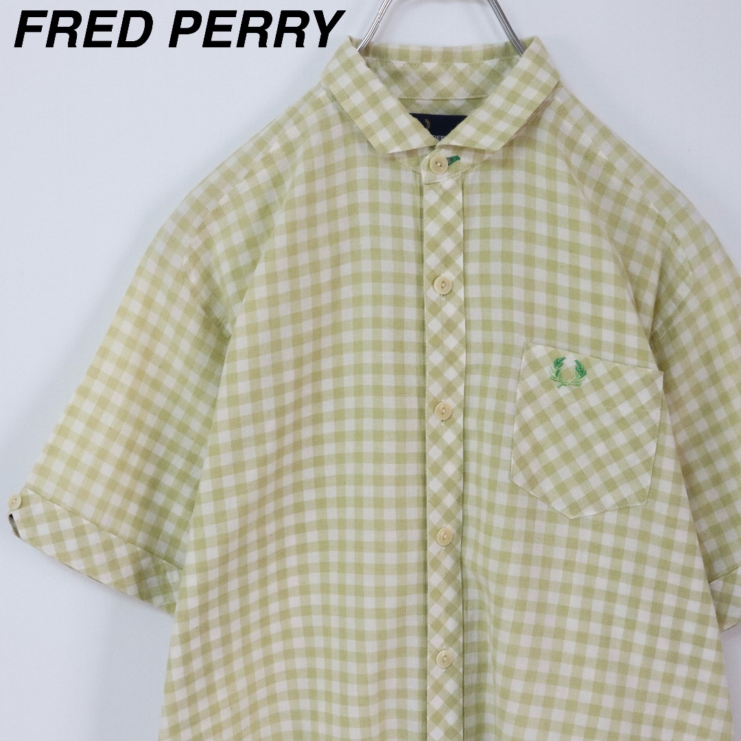 FRED PERRY(フレッドペリー)の【ギンガムチェックシャツ】フレッドペリー　刺繍ロゴ　パステルカラー　ペールトーン メンズのトップス(シャツ)の商品写真