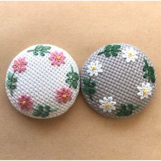 刺繍ブローチ　花柄⑭２個セット(ヘアアクセサリー)