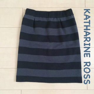 キャサリンロス(KATHARINE ROSS)のKATHARINE ROSS＊スカート（黒×グレー）(ひざ丈スカート)