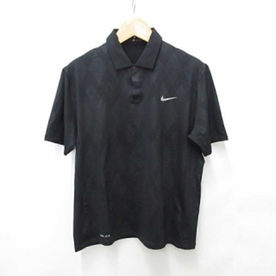 NIKE(ナイキ)のナイキ ゴルフ ポロシャツ 半袖 DRI-FIT 速乾 ブラック 黒 XL スポーツ/アウトドアのゴルフ(ウエア)の商品写真