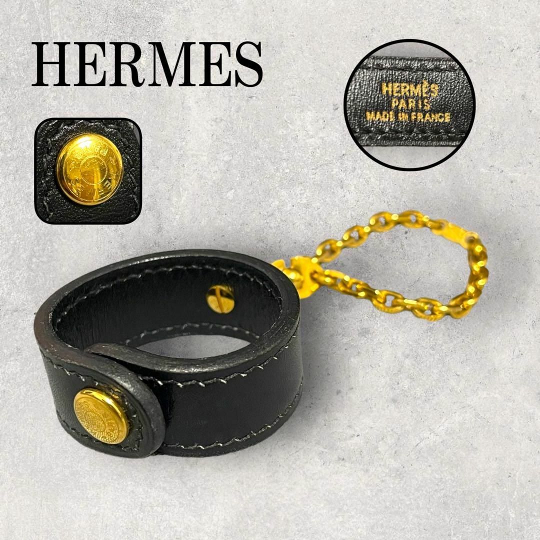 美品 HERMES エルメス グローブホルダー レザー セリエ ブラック 金 美品 HERMES エルメス グローブホルダー レザー セリエ ブラック 金