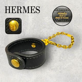 Hermes - 美品 HERMES エルメス グローブホルダー レザー セリエ ブラック 金