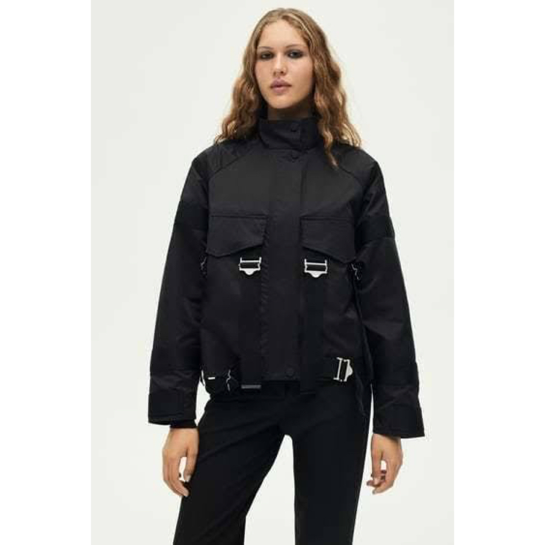 ZARA - ZARA ZWコレクション バックルコントラストボンバー ZARA - ZARA ZWコレクション バックルコントラストボンバー