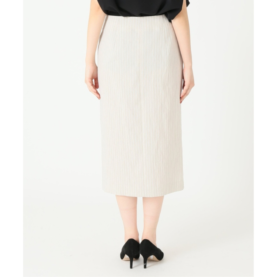 Noble(ノーブル)の美品 Noble ノーブル 麻ストライプ フープジップタイトスカート レディースのスカート(ロングスカート)の商品写真