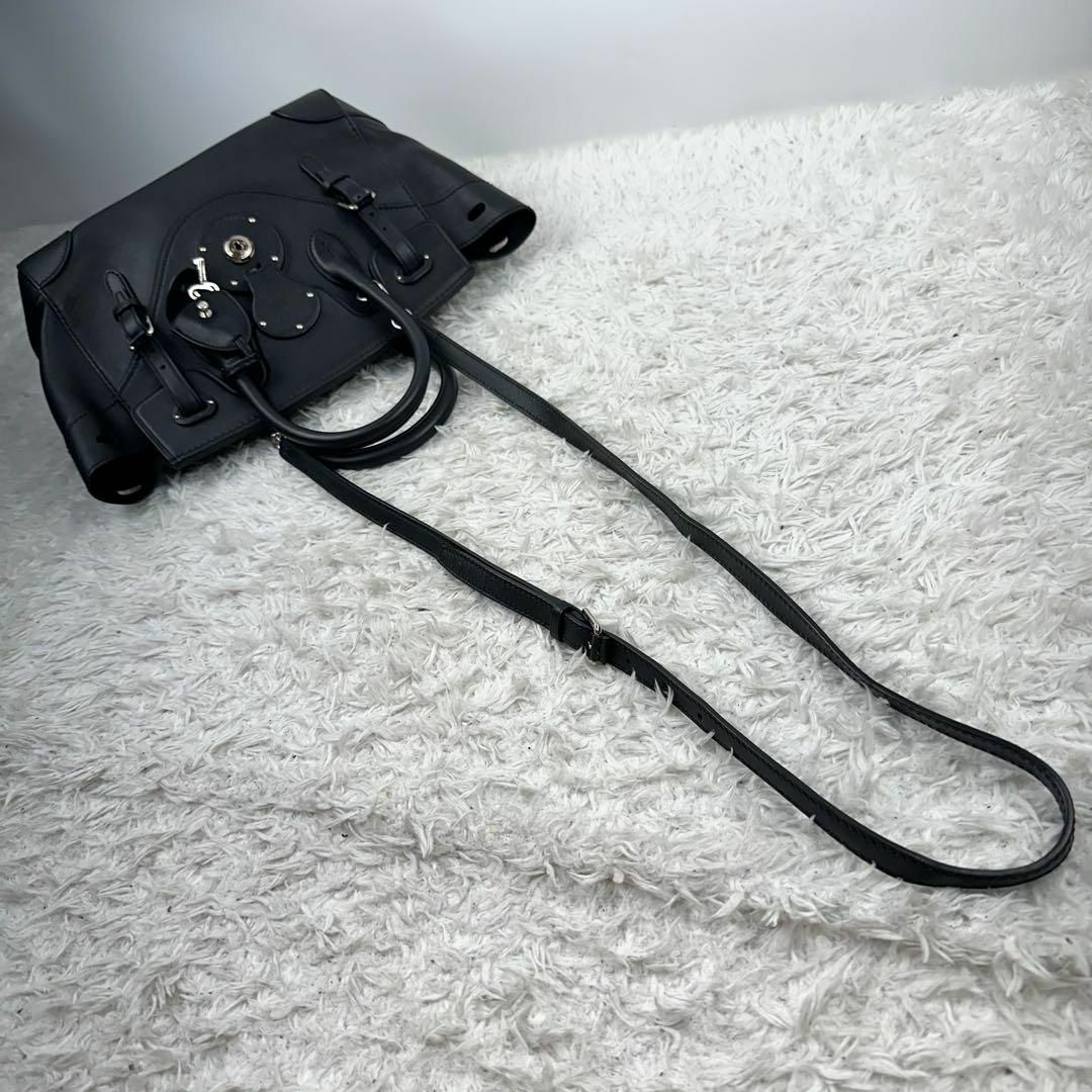 Ralph Lauren(ラルフローレン)の極美品　ラルフローレン　リッキー　ハンドバッグ　2way  レザー　黒　鍵付き レディースのバッグ(トートバッグ)の商品写真