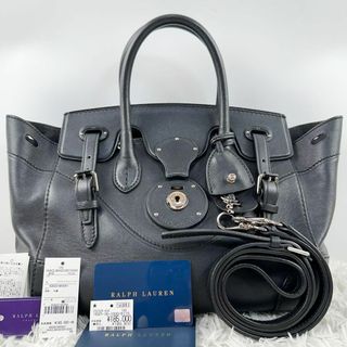 ラルフローレン(Ralph Lauren)の極美品　ラルフローレン　リッキー　ハンドバッグ　2way  レザー　黒　鍵付き(トートバッグ)