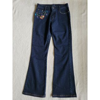 HAPHAZARD JEANS 刺繍 インディゴ パンツ ジーンズ(デニム/ジーンズ)