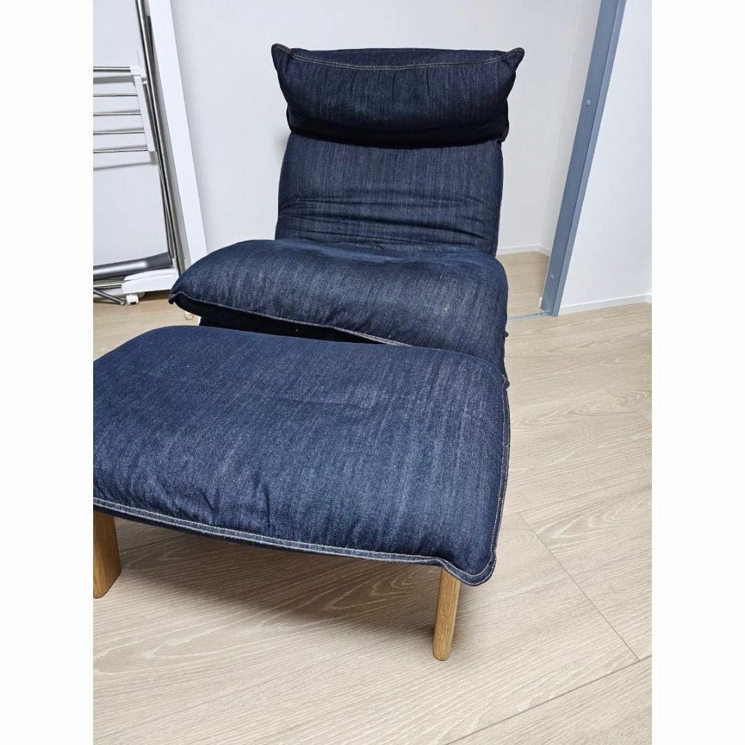 無印良品 ハイバックリクライニングソファ オットマン デニム 無印良品 ハイバックリクライニングソファ オットマン デニム