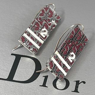 Christian Dior - 【大人気】 Dior ピアス トロッター No.2 ロゴプレート フック レッド