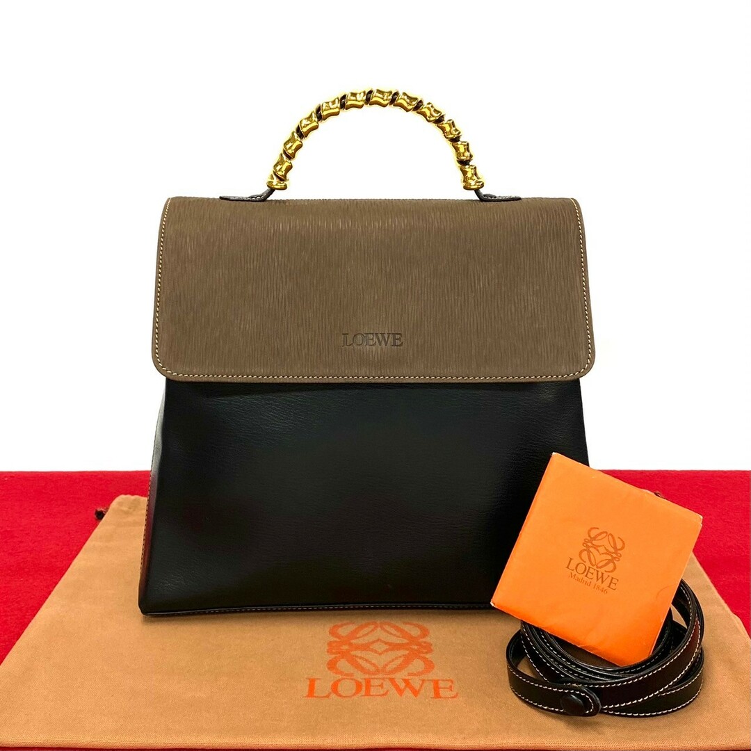 LOEWE - ほぼ未使用 LOEWE ロエベ ベラスケス ロゴ レザー 本革 2way LOEWE - ほぼ未使用 LOEWE ロエベ ベラスケス ロゴ レザー 本革 2way