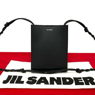 ジルサンダー(Jil Sander)のほぼ未使用 袋付き JIL SANDER ジルサンダー タングル スモール レザー 本革 ショルダーバッグ ポシェット サコッシュ ブラック 09797(ショルダーバッグ)