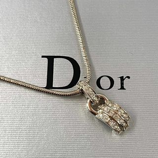 クリスチャンディオール(Christian Dior)の【極美品】 Dior ネックレス ラインストーン CDロゴ パーティー ゴールド(ネックレス)