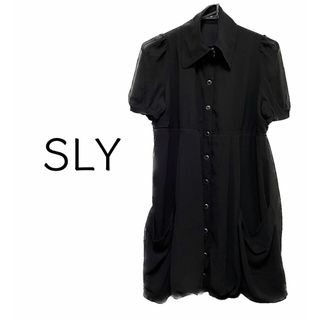 SLY【美品】シフォン シースルー ロング丈 半袖 ブラウス