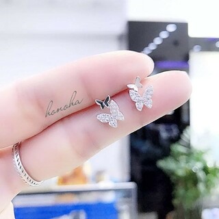 micro pave butterflies pierce ◯s925 post(ピアス)