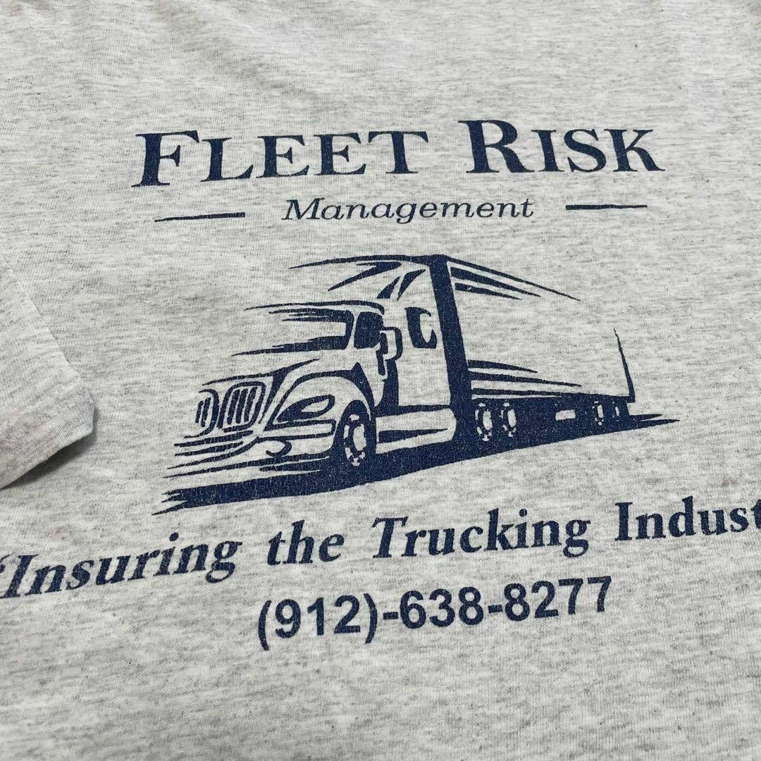 US古着 FLEET RISK トラック 運送会社 ポケットTシャツ XL 白 メンズのトップス(Tシャツ/カットソー(半袖/袖なし))の商品写真