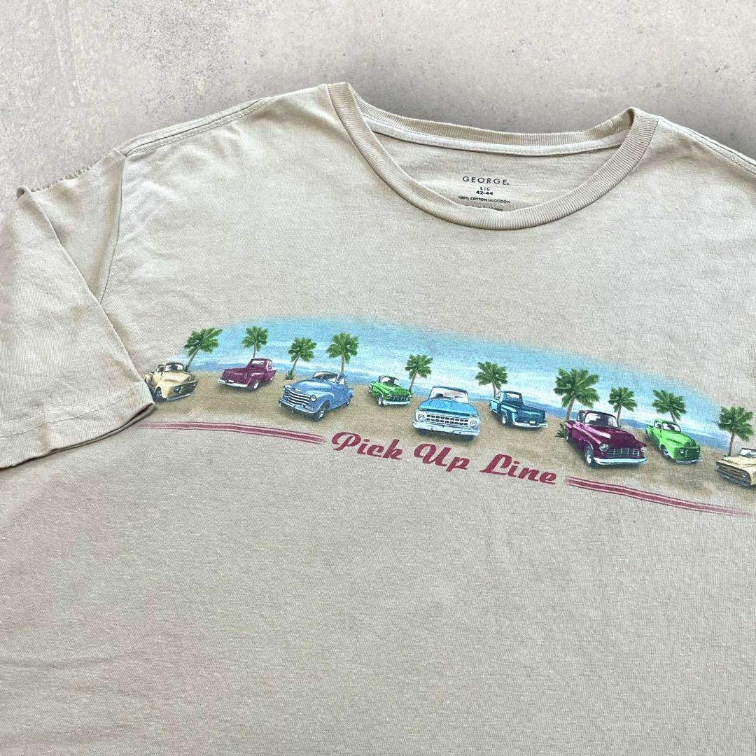 US古着 GEORGE クラシックカー 車 Tシャツ XL ベージュ メンズのトップス(Tシャツ/カットソー(半袖/袖なし))の商品写真