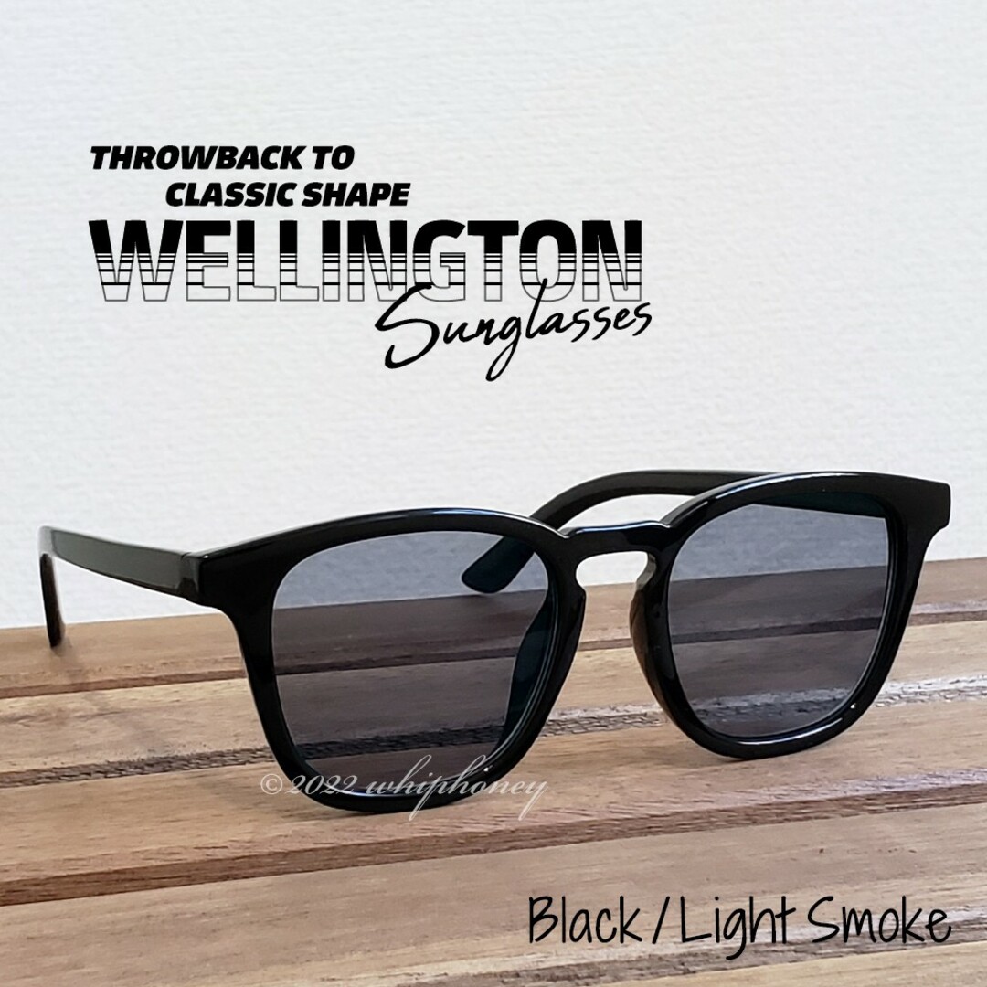 クラシックウェリントン ブラックフレーム ライトスモークレンズ メンズのファッション小物(サングラス/メガネ)の商品写真