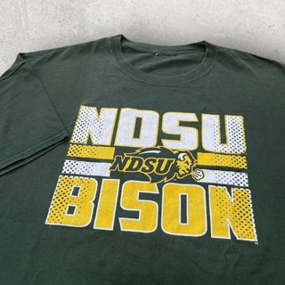 US古着 NDSU BISON フットボールチーム Tシャツ XL グリーン 緑(Tシャツ/カットソー(半袖/袖なし))