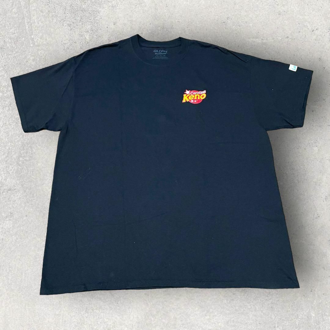 US古着 GILDAN Caroling Keno 企業ロゴ Tシャツ XL 黒 メンズのトップス(Tシャツ/カットソー(半袖/袖なし))の商品写真