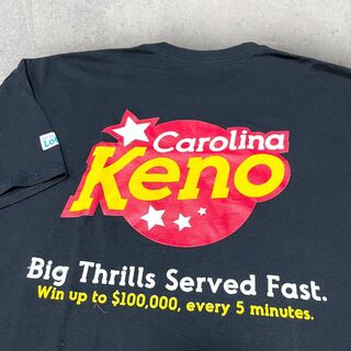 US古着 GILDAN Caroling Keno 企業ロゴ Tシャツ XL 黒(Tシャツ/カットソー(半袖/袖なし))