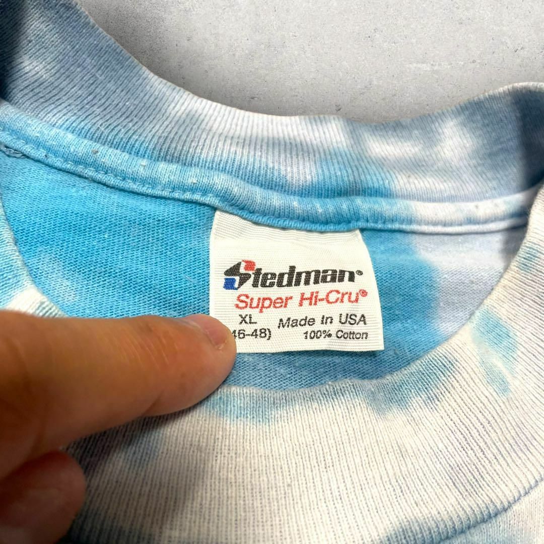 USA製 Stedman シングルステッチ タイダイ Tシャツ XL ブルー メンズのトップス(Tシャツ/カットソー(半袖/袖なし))の商品写真
