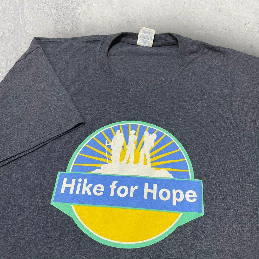 US古着 Hike for Hope ハイキング Tシャツ XL ブルーグレー メンズのトップス(Tシャツ/カットソー(半袖/袖なし))の商品写真