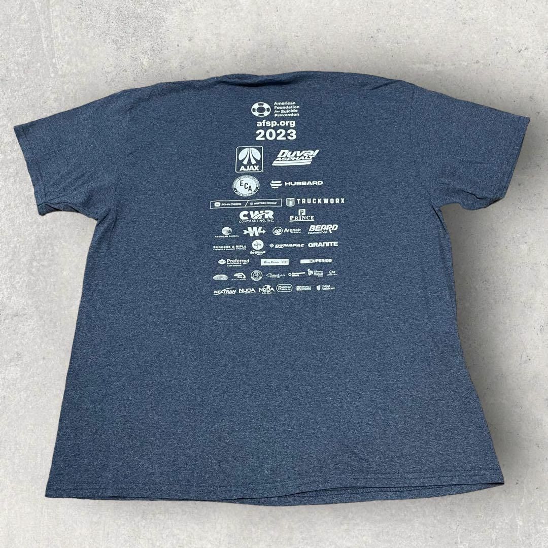 US古着 Hike for Hope ハイキング Tシャツ XL ブルーグレー メンズのトップス(Tシャツ/カットソー(半袖/袖なし))の商品写真