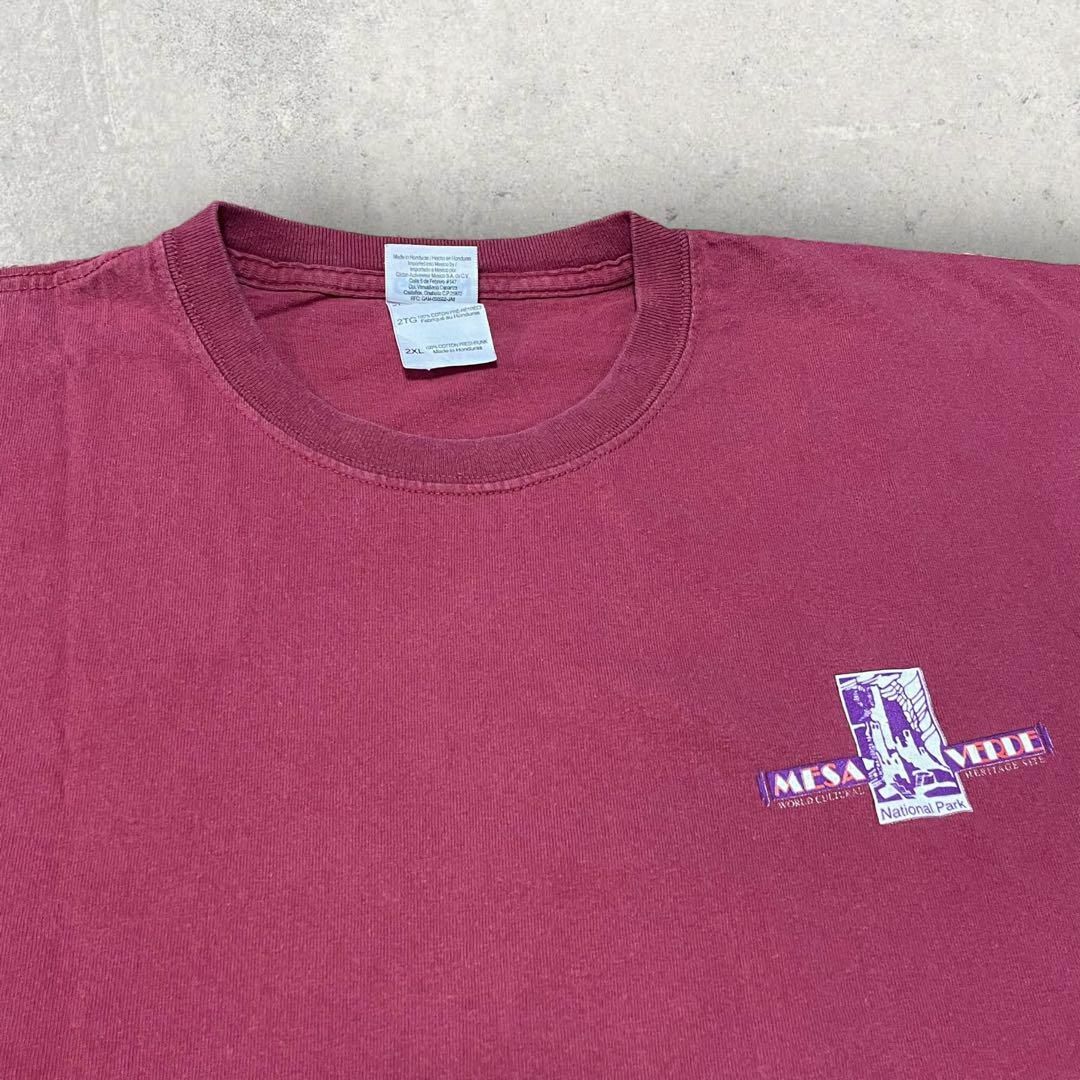 US古着 MESA VERDE NATIONAL PARK Tシャツ 2XL 赤 メンズのトップス(Tシャツ/カットソー(半袖/袖なし))の商品写真