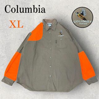 Columbia コロンビア ハンティングシャツ XL ブラウン オレンジ