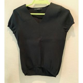 フォンセ(FONCE)の【美品】FONCE  カットソー トップス 半袖 ブラック(Tシャツ/カットソー(半袖/袖なし))