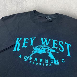 ヘインズ(Hanes)のUS古着 HANES BEEFY ウミガメ KEY WEST Tシャツ ブラック(Tシャツ/カットソー(半袖/袖なし))